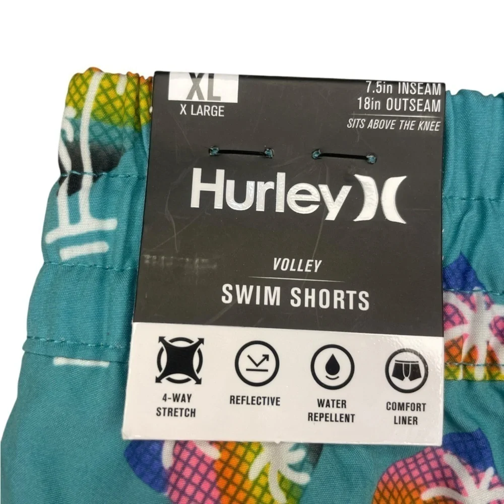 New With Tags Hurley Rainbow Palm Tree Volley Swim Shorts Size XL